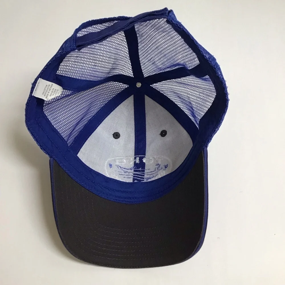 TOHO Marine Outdoors Hat Mesh Cap Adjusts Blue Gray White Lake Boating Sea